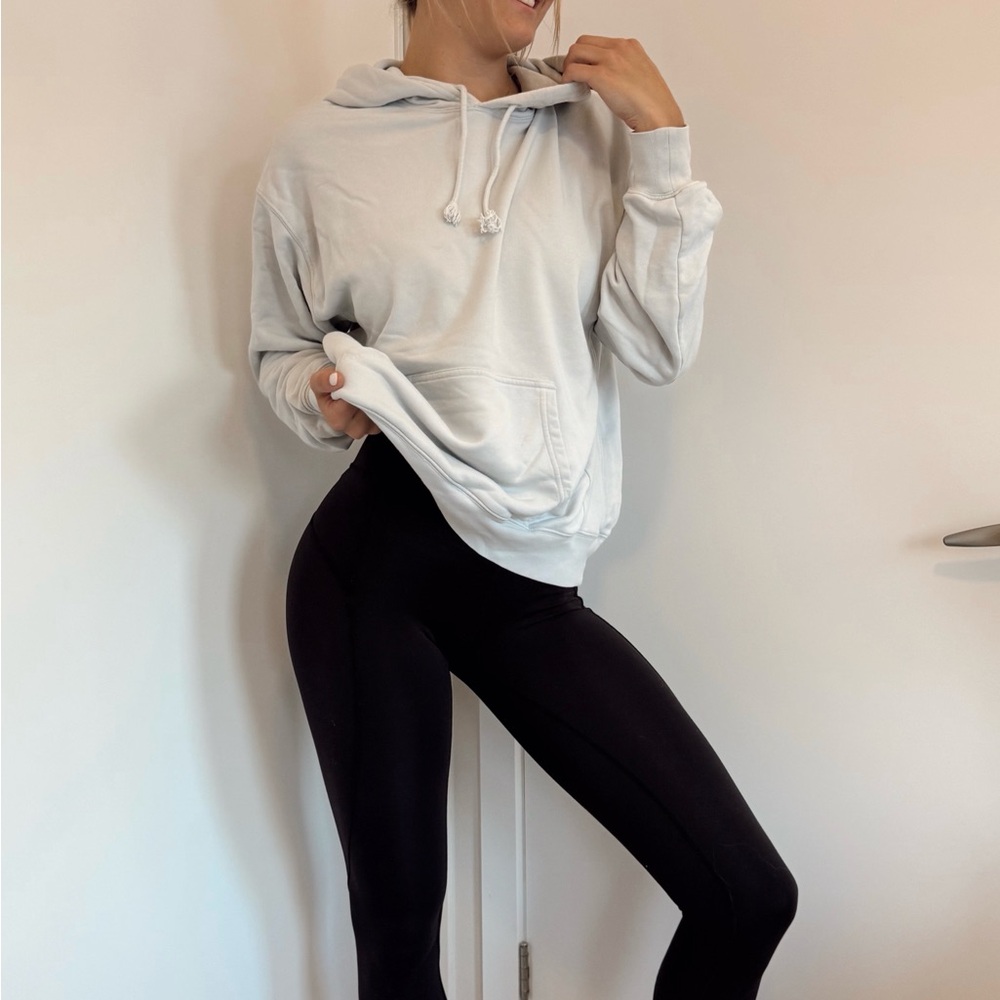 Cozy White Hoodie and Black Leggings